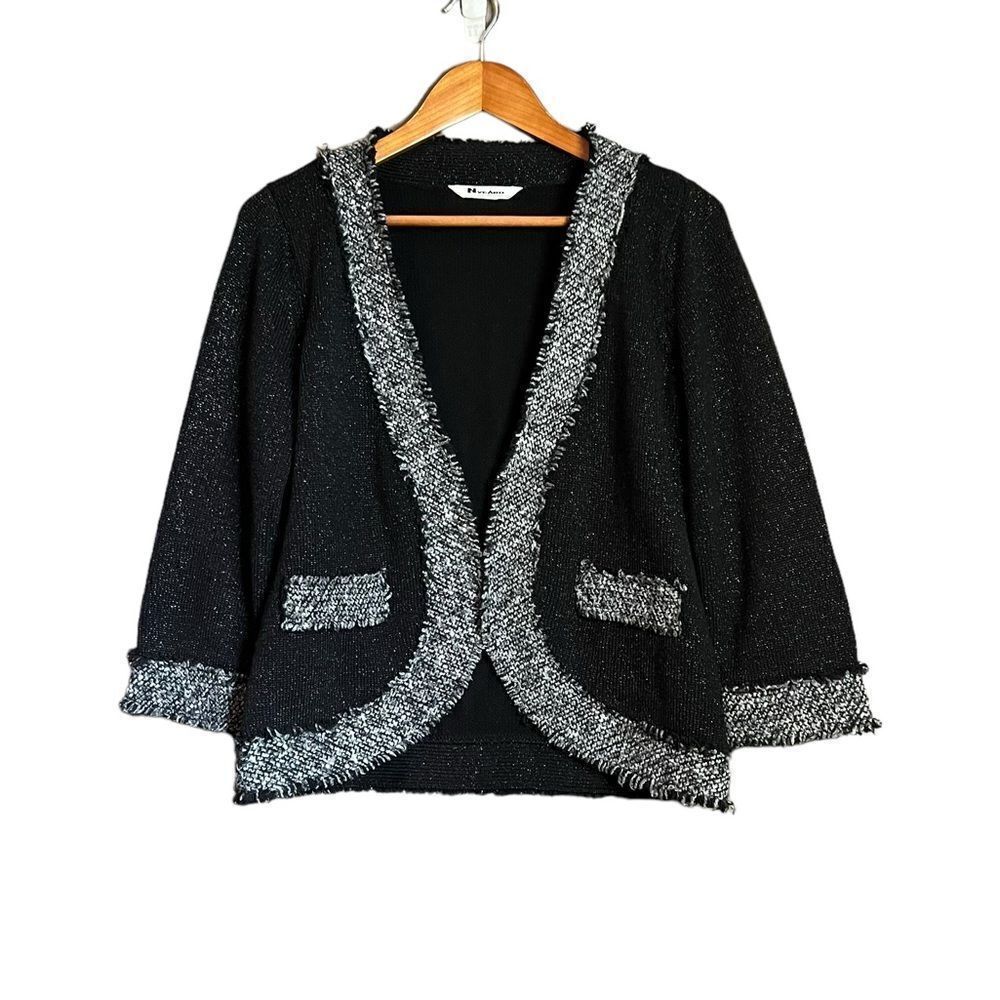 Nygard collection black & metallic knit cardigan